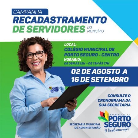 Prefeitura de Porto Seguro faz recadastramento de servidores municipais