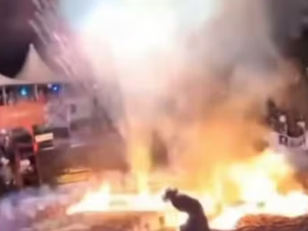 Explosão em show pirotécnico deixa ao menos dez feridos