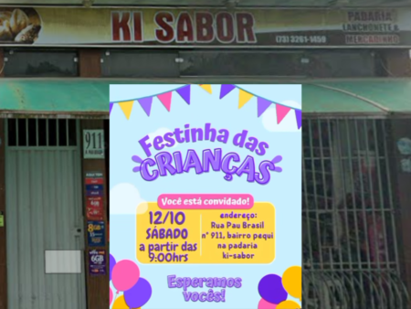 Panificadora Ki Sabor Promove Festa do Dia das Crianças no Próximo Sábado