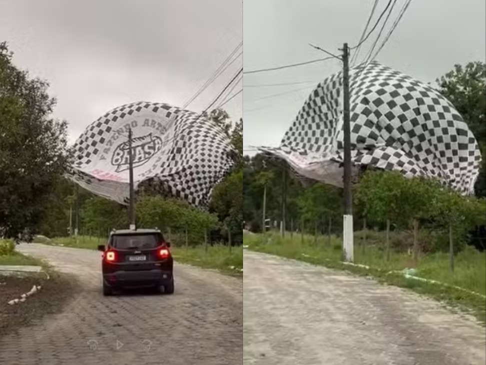Balão cai sobre casas e causa apagão em bairro de Eunápolis