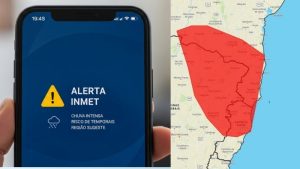 Alerta de perigo: Inmet emite alerta vermelho de chuvas para o extremo sul da Bahia